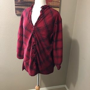 Coldwater Creek Plaid Blouse